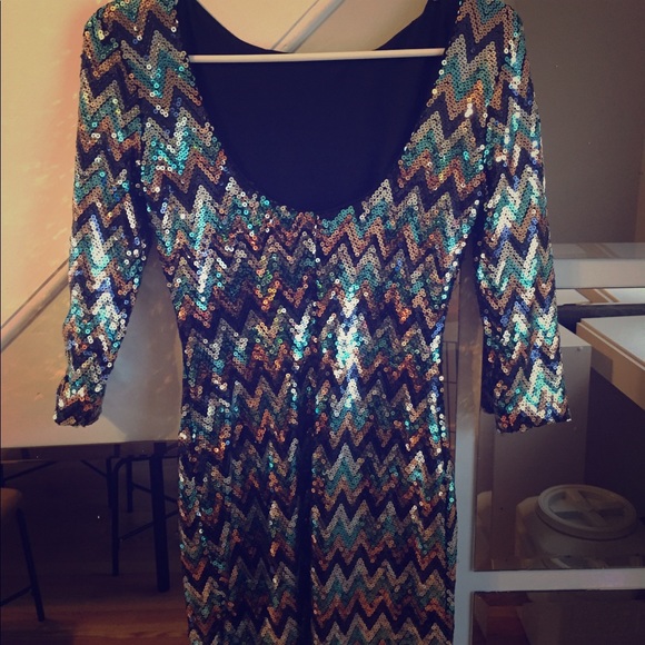 Blue sequin party dress - Picture 2 of 2